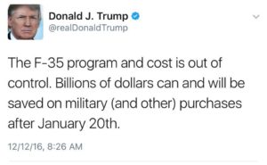 Trump F35 Tweet